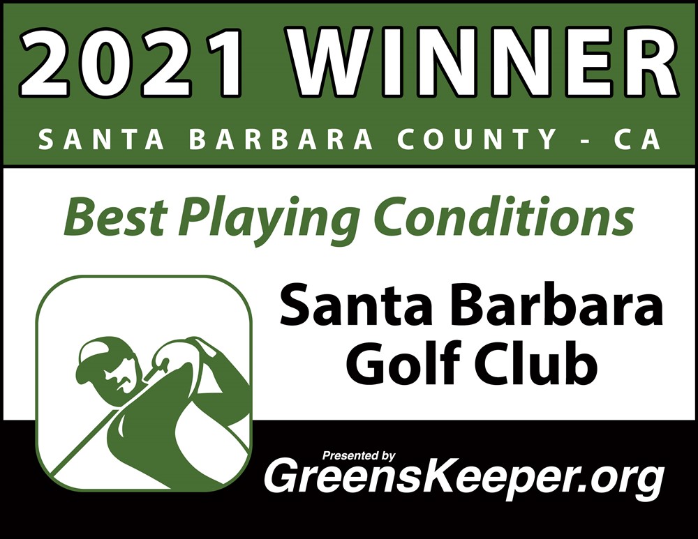 2021 Winner Best Playing Conditions to Santa Barbara Golf Club presented by greenskeeper.org