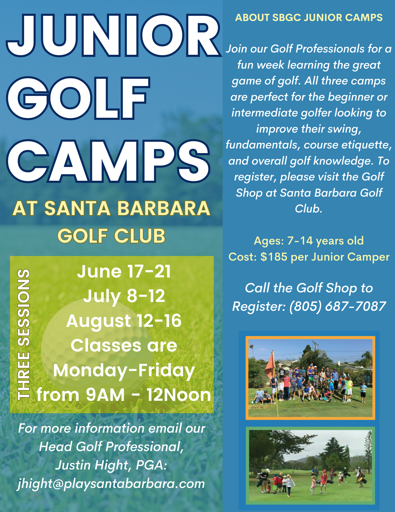 Junior Golf Camps Santa Barbara Flyer