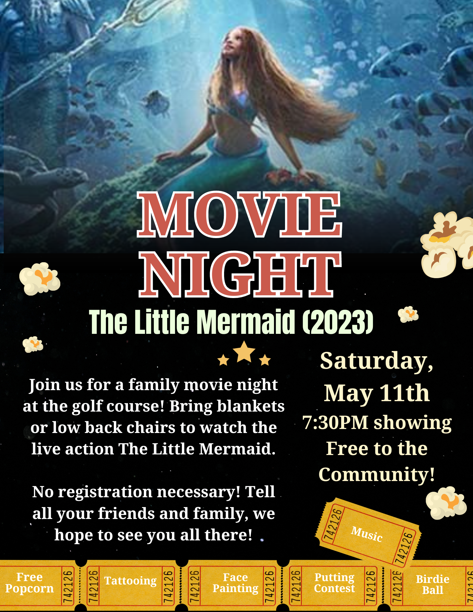 Movie Night Santa Barbara Flyer and Cart Signs 