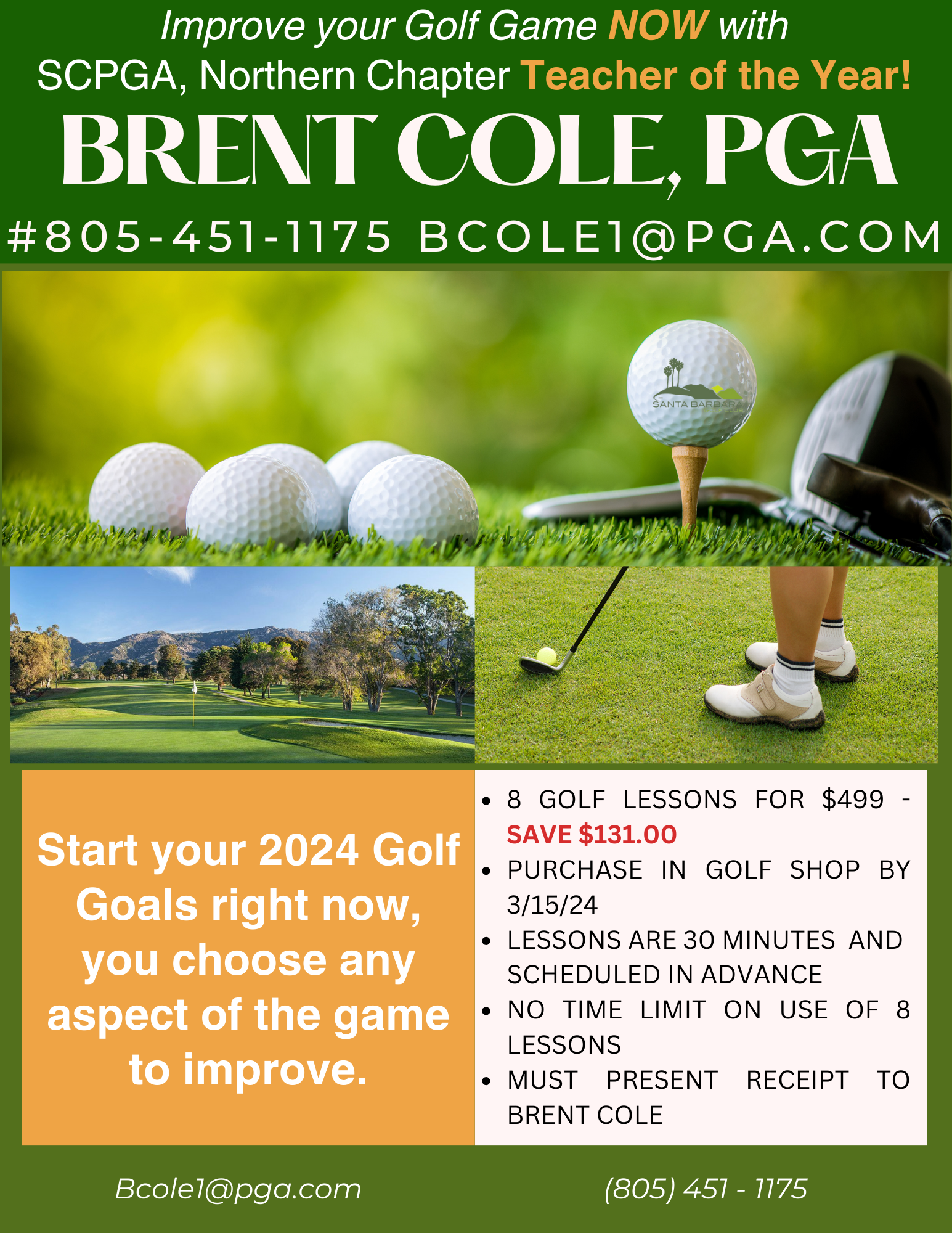 Special on Golf Lessons Brent Cole Flyer