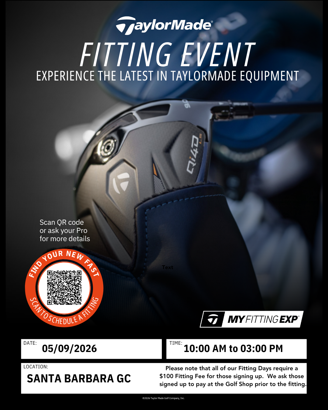 TaylorMade Fitting Day Santa Barbara FlyerCart Signs